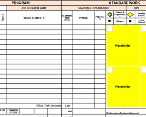 Standard Work Chart Implementation for New Assembly